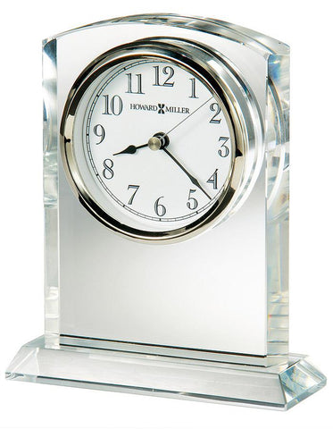 Howard Miller Flaire Crystal Table Clock - White Dial - Silver Tone Accents - 645-713_96bb54c0-c4bb-4993-a741-2f70567cc44e