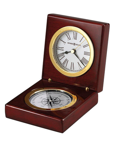 Howard Miller Pursuit Compass & Desk Clock - Rosewood Finish - Brass Accents - 645-730_68706aa4-9f0b-409b-9475-2238464c6688