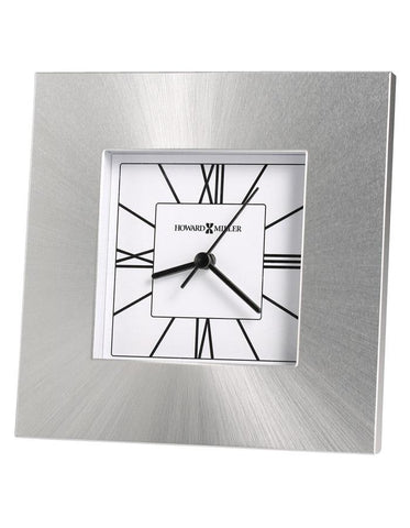 Howard Miller Kendal Square Aluminum Tabletop Clock - White Dial - Black Hands - 645-749_4123e5ea-2ae5-4c87-b52d-0bcd0c096ad5