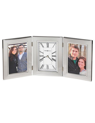 Howard Miller Trio Picture Frame Clock - Two 4 x 6 Pictures - Silver Tone Frame - 645-767_5325dc4b-fe6f-40eb-83fa-9dcf96fa9cb4