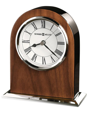 Howard Miller Palermo Table Clock - Walnut & Black with Chrome - White Dial - 645-769_e5c471c7-763d-4aec-bc58-9411eedacbfe