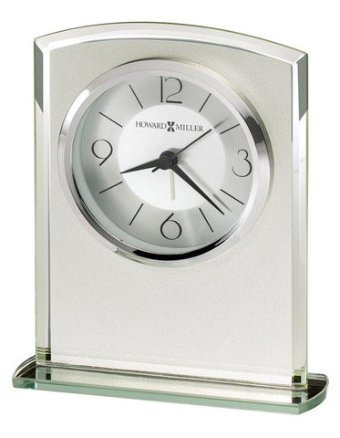 Howard Miller Glamour Frosted Glass Alarm Clock - Silver Accents - Black Hands - 645-771_55b08a8a-4e26-4a92-8272-f59a0a03624b