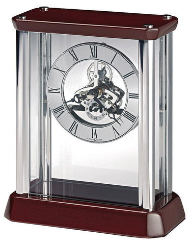 Howard Miller Highland Table Clock - Skeleton Dial - Rosewood and Silver - 645-794_aaeabd46-0512-4545-9714-315f63a57b07