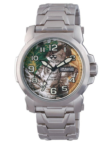 Reactor Mens Atom Watch - Stainless Steel - Real Tree Camo - Day/Date - 200M - 68026