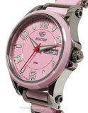 Reactor Ladies Crystal Watch - Pink & Stainless Steel - Day / Date - 200m - 69013A