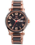 Reactor Ladies Crystal Watch - Black & Rose Gold-Tone - Day / Date - 200m - 69101