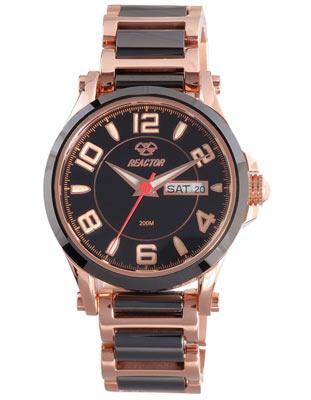 Reactor Ladies Crystal Watch - Black & Rose Gold-Tone - Day / Date - 200m - 69101