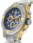 Reactor Critical Mass Men's Chronograph - Blue - Stainless & Gold - Day/Date - 75103A