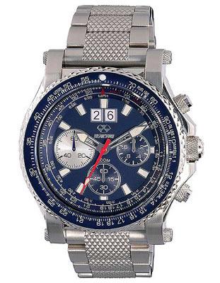 Reactor Mens Valkyrie Flight Chronograph - Blue Dial - Steel Case and Bracelet - 81003