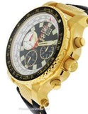 Reactor Mens Valkyrie Flight Chrono - Black Dial - Gold-Tone Steel - Leather - 81101A_d4f82c44-aa9e-441d-901a-297e76759ddb