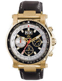 Reactor Mens Valkyrie Flight Chrono - Black Dial - Gold-Tone Steel - Leather - 81101_b9715c1d-3848-454f-aa8a-f0624e95223c