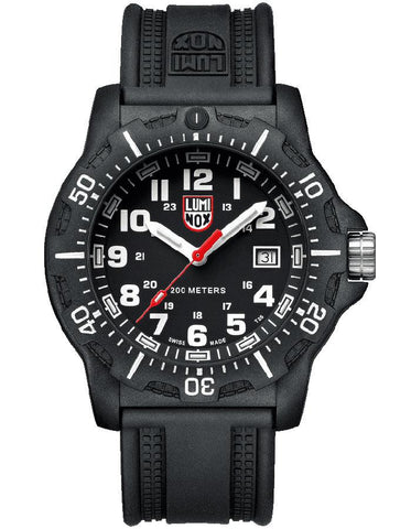 Luminox Mens Black Ops Carbon Watch - Black Case - White Accents - Rubber Strap - 8881