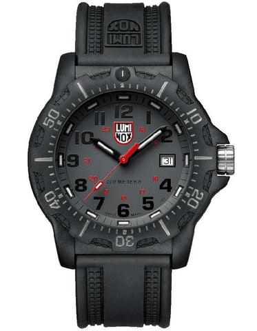 Luminox Mens Black Ops Carbon Watch - Black Case & Rubber Strap - Red Accents - 8882