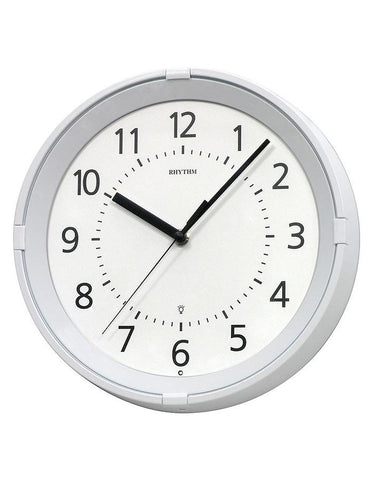 Rhythm Gemini Wall Clock - Auto Night Light - Silver Frame - White Dial - 8MG796_6b2fa8ee-f5b3-4180-bfe2-599a3fc7071e