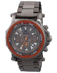 Reactor Proton World Time Mens Chrono - Gunmetal-Tone Dial&#44; Case & Bracelet - 91610