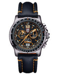 Luminox Mens F-35 Lightning II Chrono - Black and Orange Dial - Leather - Steel - 9388