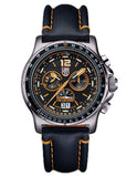 Luminox Mens F-35 Lightning II Chrono - Black and Orange Dial - Leather - Steel - 9388