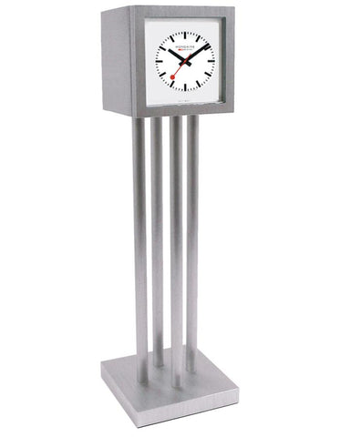 Meeting Point Desk Clock by Mondaine - White Dial - Aluminum & Steel - 94136_dc3be7f6-b3c1-44ab-b19e-d8c9f5a4670e