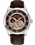 Bulova Mens BVA Series Automatic - Espresso Dial - Subdials - Leather Strap - 96A120