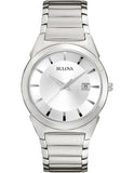 Bulova Mens Dress Watch - Silver/White Sunburst Dial - Stainless Steel - 96B015