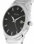 Bulova Mens Dress Watch - Black Sun Ray Dial - Stainless Steel Case and Bracelet - 96B149A