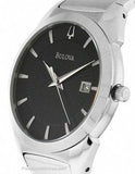 Bulova Mens Dress Watch - Black Sun Ray Dial - Stainless Steel Case and Bracelet - 96B149A