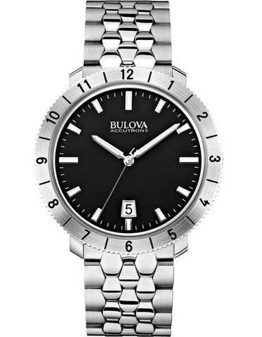 Bulova Mens Accutron II Watch - Stain Steel Case & Bracelet - Black Dial - 96B207_7c2e25b2-8786-4646-86cb-611a7bbcd08f