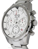 Bulova Mens Marine Star Chronograph - Stainless - White Dial - Bracelet - Date - 96B255A