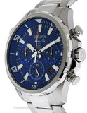 Bulova Mens Marine Star Chronograph - Stainless - Blue Dial - Bracelet - Date - 96B256A