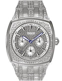 Crystal Mens Dress Watch by Bulova - Cushion Style Case - Day/Date Subdials - 96C002