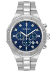 Bulova Mens Diamond Chronograph - Blue Dial - Stainless - Bracelet - 100m - Date - 96D138_e985865f-3198-4ada-b907-2d018330295a