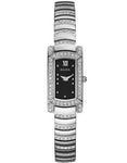 Bulova Ladies Petite Swarovski Crystal Dress Watch - Silver-tone & Black - 96L202