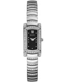 Bulova Ladies Petite Swarovski Crystal Dress Watch - Silver-tone & Black - 96L202