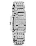 Bulova Womens Swarovski Crystal Watch - Rectangular - Pave Dial - Blue Hands - 96L244B