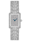 Bulova Womens Swarovski Crystal Watch - Rectangular - Pave Dial - Blue Hands - 96L244