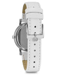 Bulova Womens Crystal Watch - Swarovski - MOP Dial - White Leather Strap - 96L245B