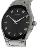 Bulova Diamond Ladies Dress Watch - Black Sun-Ray Dial - Steel Case & Bracelet - 96P146A_b8d27be9-5c57-4e56-8ce3-8cc8454595ee