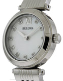 Bulova Womens Diamond Dress Watch - Mother of Pearl - Stainless Steel Bracelet - 96P167A