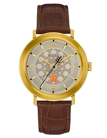 Bulova Ladies Frank Lloyd Wright SC Johnson Building Watch - Gold-Tone - Leather - 97A117