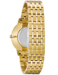 Bulova Mens Thin Classic - Gold-Tone - Bracelet - Black Dial - 30m - 97A127B