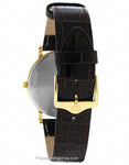 Bulova Men's Essential Strap Watch - Gold-Tone - White Dial - Brown Leather - 97B100B