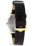 Bulova Men's Essential Strap Watch - Gold-Tone - White Dial - Brown Leather - 97B100B