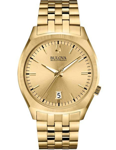 Bulova Accutron II Surveyor Watch - All Gold-Tone w/Black Accents - Date Display - 97B134