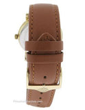 Bulova Mens Classic -  Gold-Tone Dial and Case - Cognac Brown Strap - Date - 97B135C