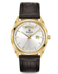 Bulova Mens Classic Watch - Gold-Tone - Silver-White Dial - Brown Leather Strap - 97C106_abd468e1-dabd-4e92-8e53-b34e3604fb4c