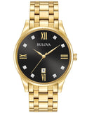 Bulova Mens Diamond Watch - Gold-Tone Case - Black Dial - Bracelet - Date - 97D108_cf8be0f7-8126-42d7-869a-2dddc52dd23d