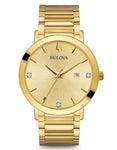 Bulova Mens Modern Diamond Watch - Gold-Tone - Diamond Markers - Bracelet - 97D115_947a9b96-efc3-480d-90d1-b10f2dc27d95