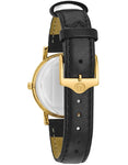 Bulova Womens Classic Watch - Gold-Tone Case - Black Leather Strap - 97L159B