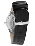 Skagen Mens Executive Black Label - Dual Time - Silver Dial - Black Leather Stap - 983XLSLBCB