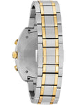 Bulova Mens Curv Chronograph - Two-Tone Case and Bracelet - White Dial - 30m - 98A157B